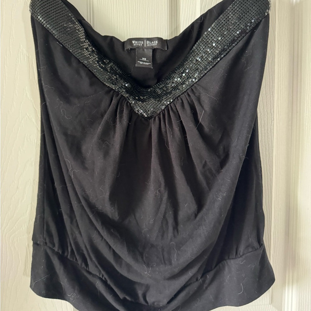 White House black market sleeveless top with black sequins